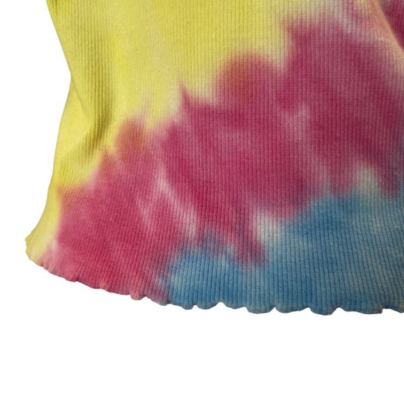 Vintage Y2K Pink Blue Rainbow Tie Dye Butterfly Embroidered Baby T shirt Sz - Picture 15 of 16